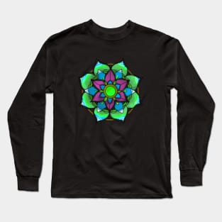 Lime Green Mandala Long Sleeve T-Shirt